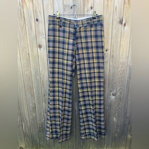 70s Bell Bottom Wide Leg Plaid Pants